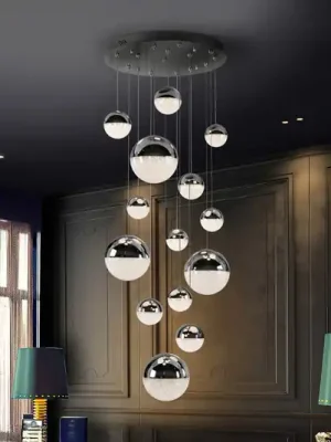 Akce Závěsné světlo LED Sphere, 14 světel, chrom, stmívatelné, Ø 60 cm