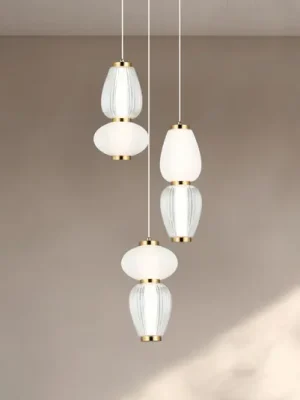 Poslední Šance Závěsné světlo LED Shiny, Ø 60 cm, čiré/bílé, sklo