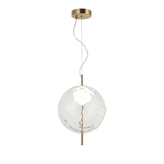 Aktuální Závěsné světlo LED Dalia, čiré/zlaté, Ø 30 cm, sklo