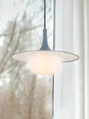 Cenová Bomba Závěsné světlo Fred, šedé/bílé, Ø 35 cm, plast/kov