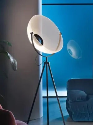 Přímo Od Výrobce Stilnovo LED stojací lampa Demi Moon, černá, výška 196 cm
