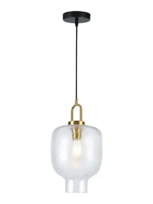 Závěsné světlo Oslo, Ø 23 cm, čiré/zlaté, sklo Must-Have