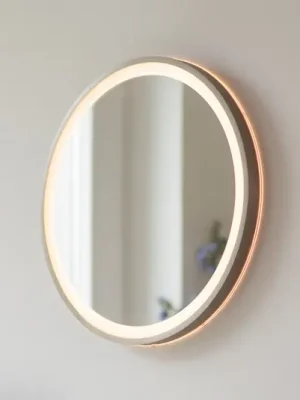 Ihned K Objednání LED nástěnné zrcadlo VIDRO, bronzové, Ø 46 cm, powerbanka, vypínač