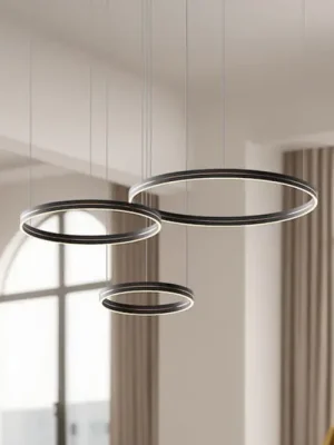 Závěsné světlo LED Gravity, 3-fl., kov, černá, 4 000 K Speciální Cena