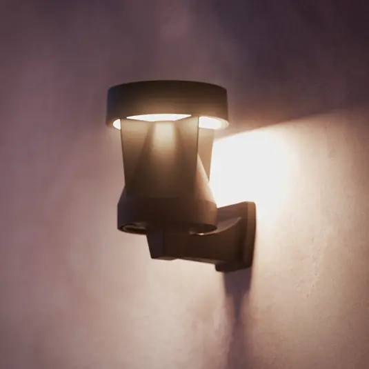 Philips LED solární venkovní nástěnné svítidlo Avery, černé, IP44 Sezónní Sleva
