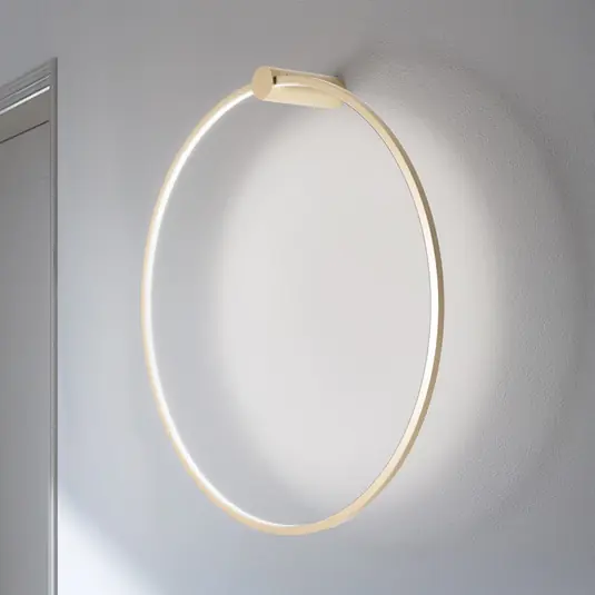 Bezpečná Platba LED nástěnné světlo Saturno, zlaté, Ø 80 cm, kov, 4 000 K