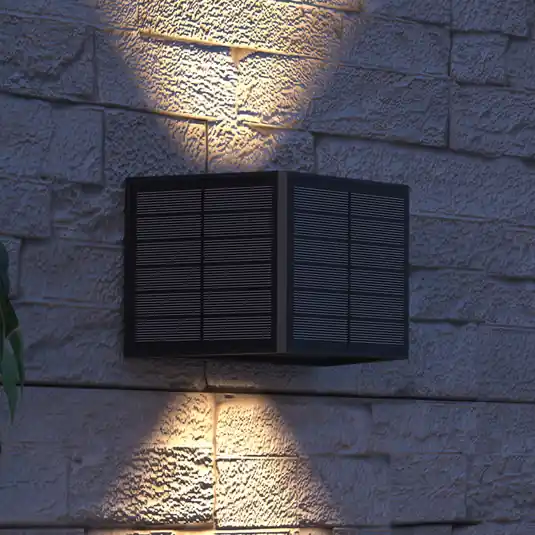 Cenově Výhodný Calex Solární LED venkovní nástěnné svítidlo Caserta, nahoru/dolů, černé