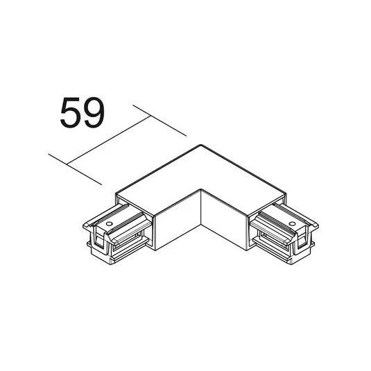 Levný Ivela L-spojka SQUARE 48 V, černá, ochranný vodič vpravo