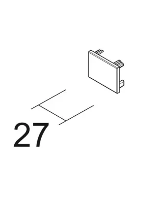 Ivela koncovka SQUARE 48 V lišta, černá, plast Zlevněný