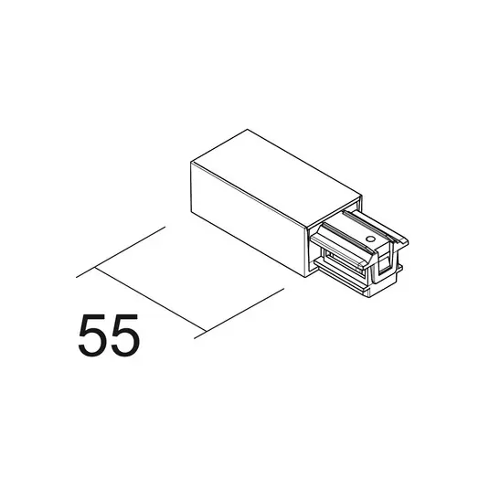 Sleva Ivela Napájení vlevo SQUARE 48 V, černá, plast