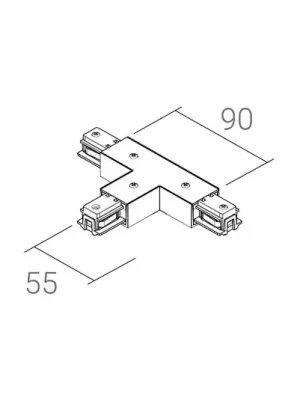 Vysoce Kvalitní Ivela T-spojka SQUARE 48 V, bílá, ochranný vodič vpravo